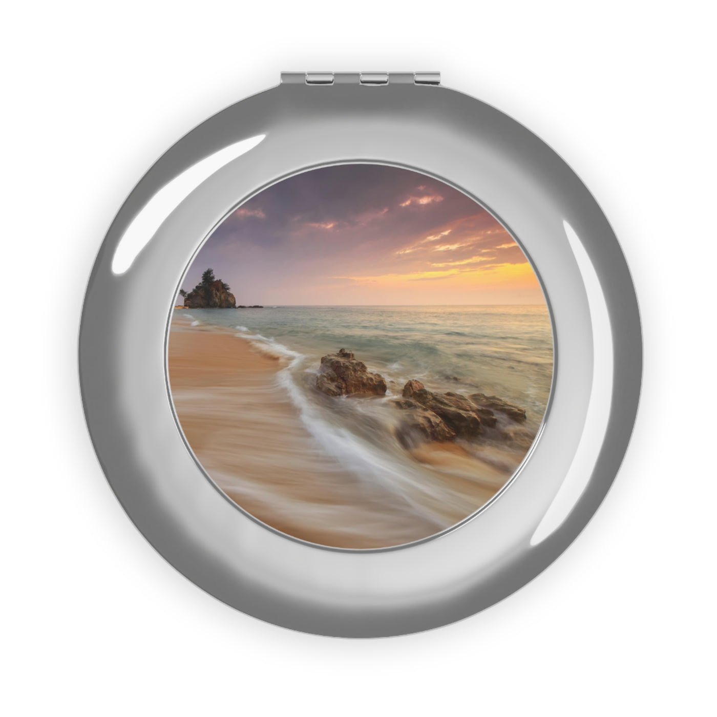 Beach Sunset Compact Travel Mirror