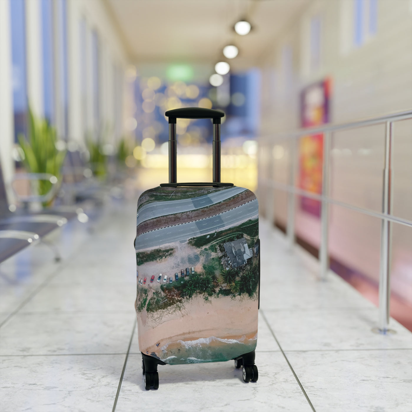 Beach Vibes Luggage Cover | Travel Accessory, Personalized Suitcase Protector, Vacation Gift, Summer Travel Decor, Coastal Design