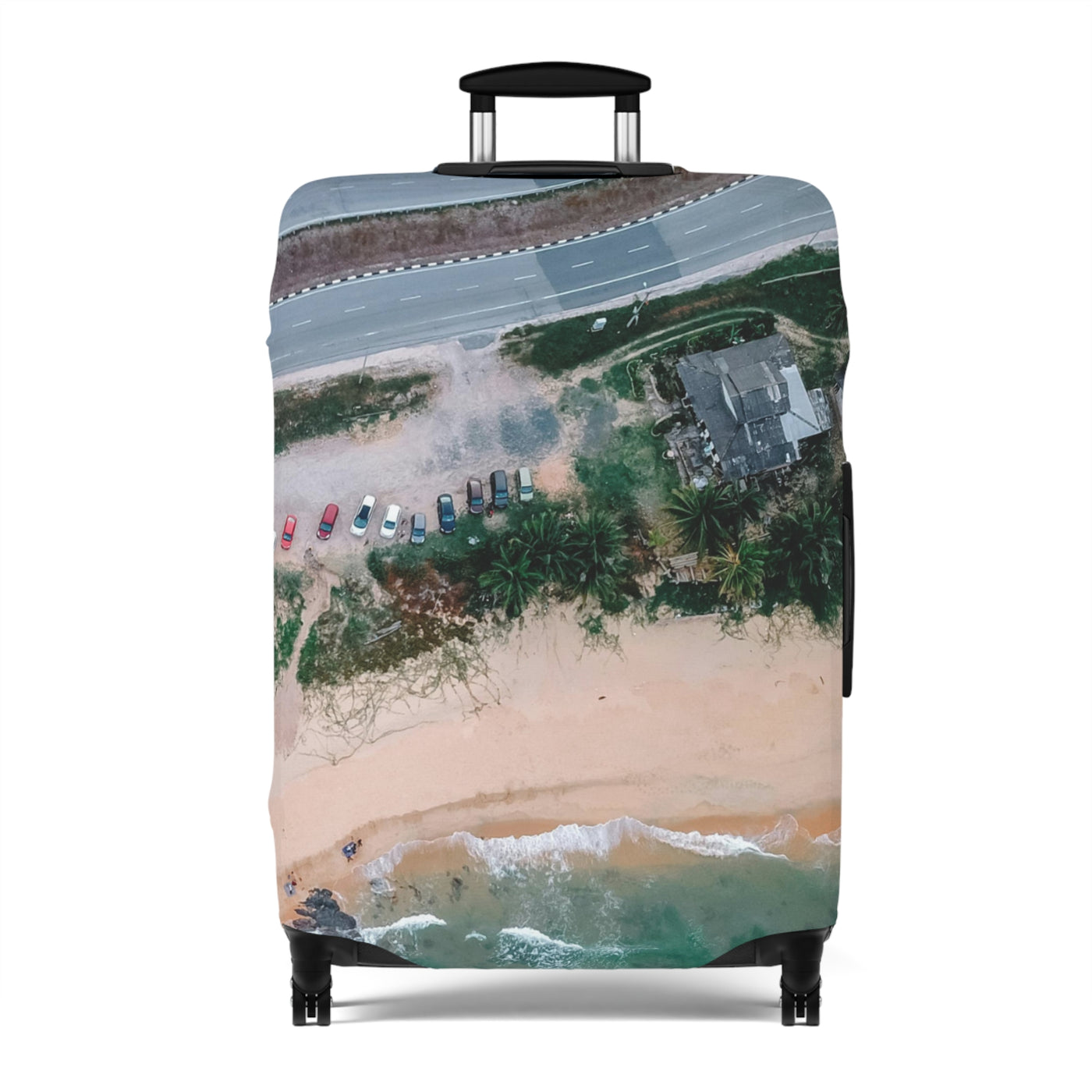Beach Vibes Luggage Cover | Travel Accessory, Personalized Suitcase Protector, Vacation Gift, Summer Travel Decor, Coastal Design