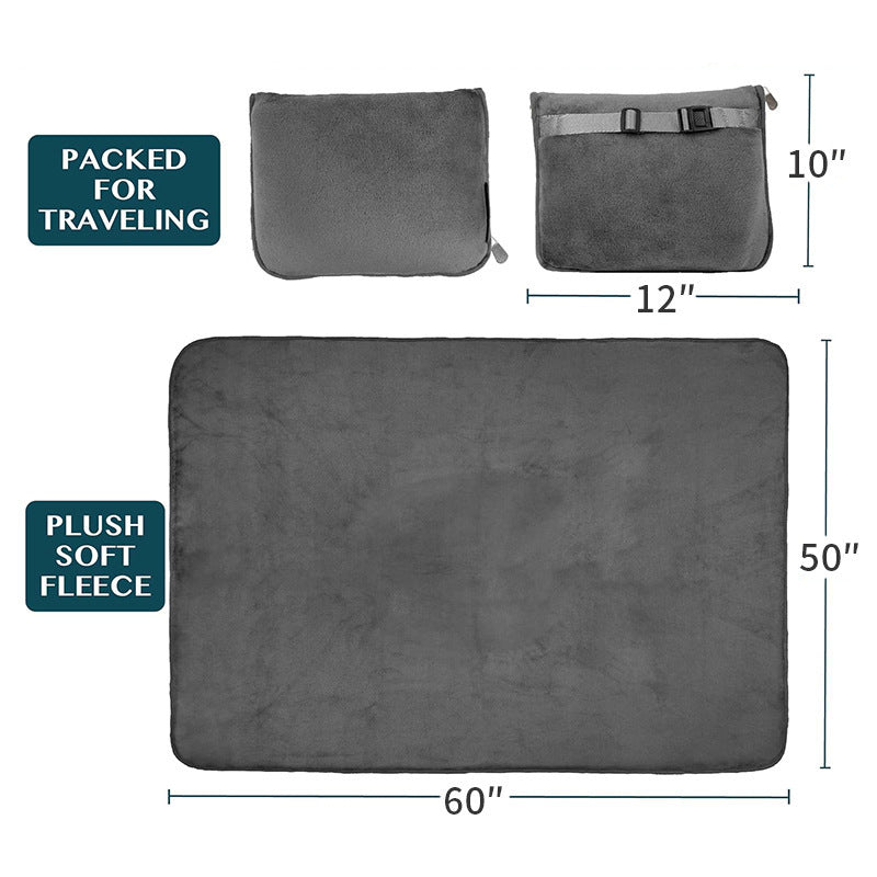 Multifunctional 2-in-1 Travel Plane Pillow And Blanket + Storage