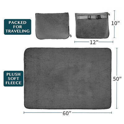Multifunctional 2-in-1 Travel Plane Pillow And Blanket + Storage