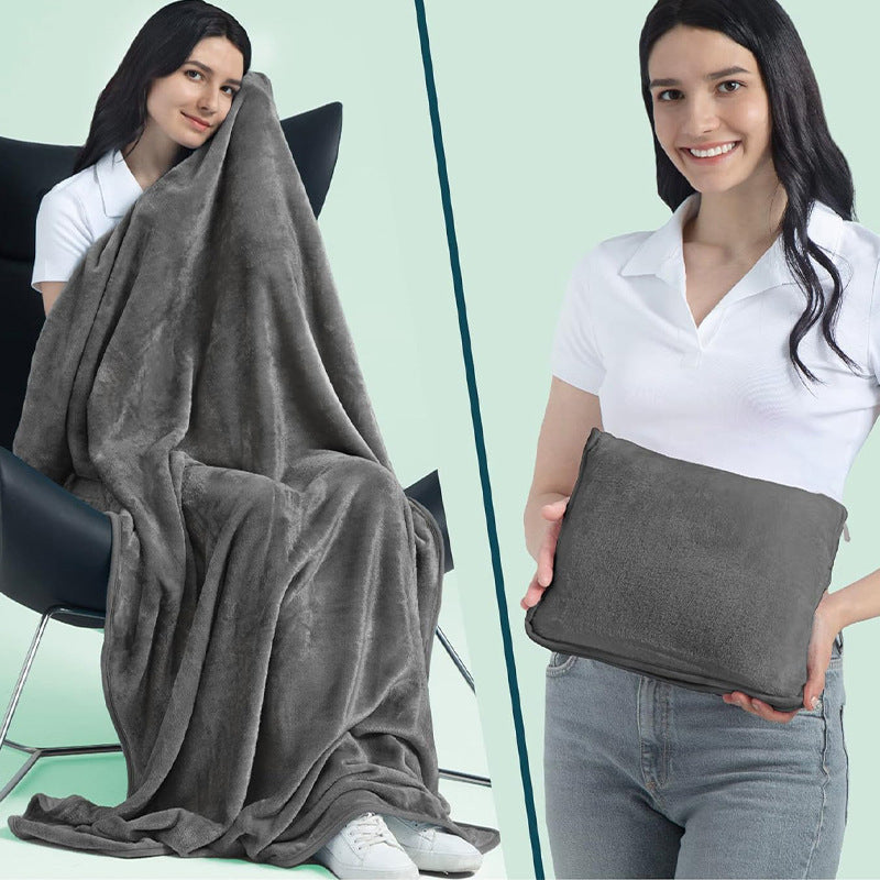 Multifunctional 2-in-1 Travel Plane Pillow And Blanket + Storage