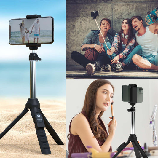 6-In-1 Tripod for Smartphone & Gopro, with Rechargeable Wireless Remote