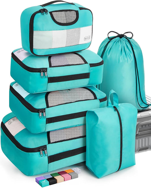 6 Set Packing Cubes for Travel, Suitcases,  Carry on Luggage, Home Organizer